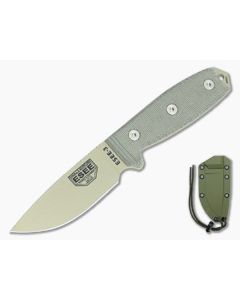 ESEE 3 Plain Edge Desert Tan Green Sheath