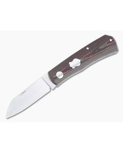 Sakman Knives Rhino Sheepsfoot Satin N690 Chocolate/Brown/Red Richlite Slip Joint Folder 4580