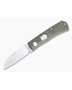 Sakman Knives Rhino Sheepsfoot Satin N690 Green Micarta Slip Joint Folder 4581
