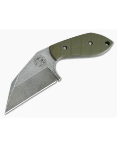 Trash Panda Knives F Off Stonewashed CPM-3V Grooved Green G10 Fixed Blade Knife 4653