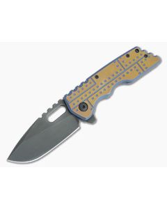 Attn2Detail Medium Mark 2 Drop Point Black S30V Two-Tone Armor Plate Titanium Folder 4718