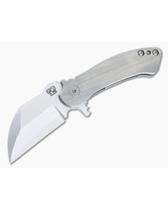 Grindhouse Knives TMAx 2.0 #2 Flipper Titanium Handles Hand Rubbed Satin CTS-XHP Sheepsfoot Blade 4862