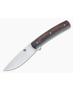 Brad Zinker FR Liner Lock Flipper Desert IronWood Scales Tumbled CPM-154 Drop Point 4889