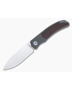 Burger Custom Urban XL Front Flipper Darkened Titanium Crazy Micarta Inlay Satin M390 Spear Point 4958