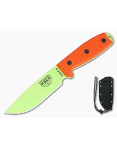 ESEE 4 Venom Green Plain Edge Orange G10 Black Sheath