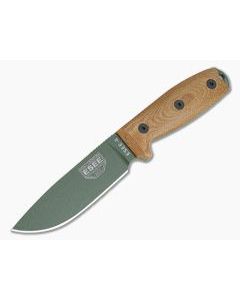 ESEE 4 OD Green Blade 3D Natural Canvas Micarta Handles Fixed Blade 4POD-011