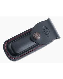 Case Black Leather Medium Sheath with Red Stitching 50216