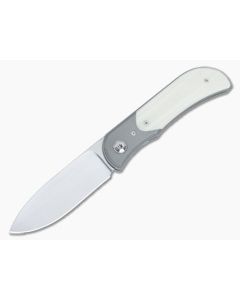 Trevor Burger Custom LEXK Spearpoint Recessed Ivory White G10 with Titanium Bolster