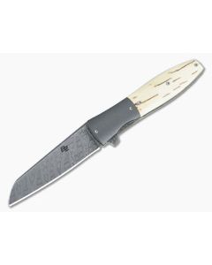 Brad Zinker Custom Gett Liner Lock Damascus and Mammoth