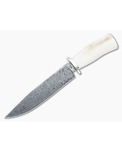 Bill Miller Custom Bowie Fossil Walrus and W-Pattern Damascus 