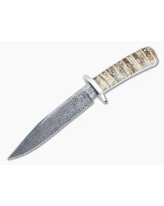 Bill Miller Custom Small Bowie Mammoth Tooth and W-Pattern Damascus