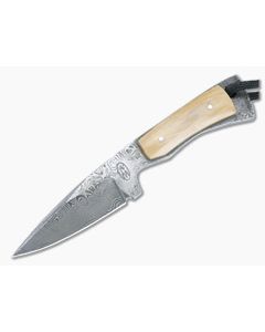 Bill Miller Custom Slender Neck Knife 224-Layer Damascus and Mammoth Ivory