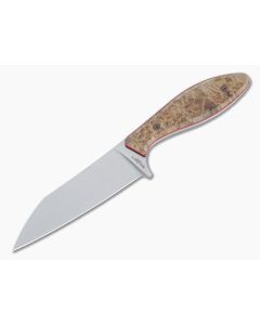 Lhotak Designs Wharncliffe Fixed Blade ATI 425 Titanium Box Elder