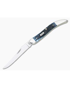 Case Medium Texas Toothpick Slip Joint Pocket Worn Mediterranean Blue Bone Tru-Sharp Blade 51855