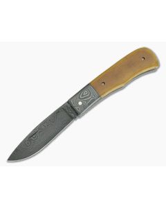 Chuck Hawes Custom Small Remington Trapper Natural Micarta Damascus