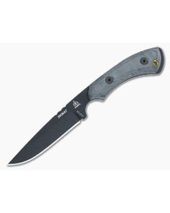 TOPS Knives Skinat Fixed Blade Black Linen Micarta Handles Black Coated 1095 Drop Point SK521