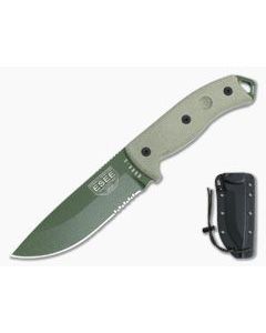 ESEE 5S Serrated OD Green with Black Kydex Sheath