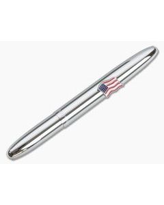 Fisher Space Pen American Flag Emblem Chrome Bullet Space Pen 600AF