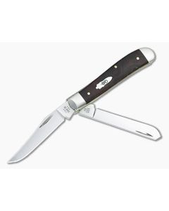 Case Mini Trapper Smooth Brown Maple Burl Wood Slip Joint 64062