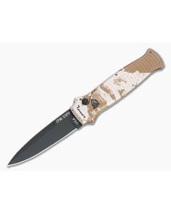 Piranha P6 Bodyguard Tactical PVD S30V Desert Camo Button Lock Automatic