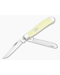 Case Mini Trapper Yellow Delrin Handle True Sharp Blades 80029