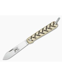GEC #96 Farm & Field Tractor Knife Traction Jigged Muslin Micarta