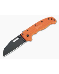 Demko Knives AD20.5 Sharksfoot Black DLC Plain Edge Orange FRN Shark Lock Folder