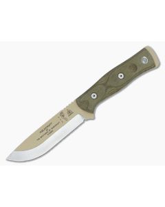TOPS B.O.B. Fieldcraft Coyote Tan Knife Green Micarta