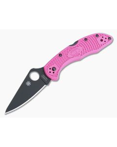 Spyderco Delica 4 FFG Plain Black S30V Pink FRN Folder C11FPPNS30VBK