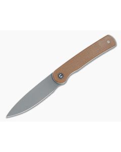 CIVIVI Stylum Brown Canvas Micarta Detent Slip Joint Front Flipper C20010B-A