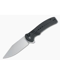 CIVIVI Cogent Flipper Blasted 14C28N Black Burlap Micarta Button Lock Folder C20038D-7