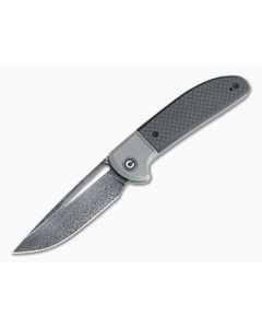CIVIVI Trailblazer XL Black Damascus Bolstered Carbon Fiber G10 Slip Joint Folder C2101DS-1