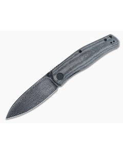 CIVIVI Sokoke Hand Rubbed Damascus Black Linen Micarta Front Flipper C22007-DS1