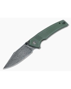 CIVIVI Tranquil Green Micarta Damascus Clip Point Flipper C23027-DS1