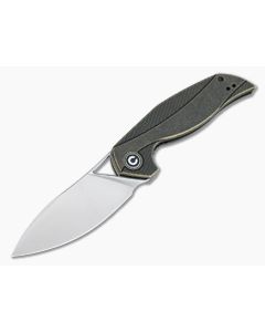 CIVIVI Anthropos Isham Black Stonewashed Brass Satin 154CM Liner Lock Flipper C903D