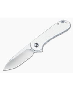 CIVIVI Elementum Flipper Frag Patterned Ivory G10 Handle Satin D2 C907A-3