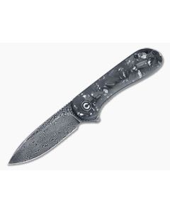 CIVIVI Elementum Black Damascus Silvery Carbon Fiber Shred Liner Lock Flipper C907C-DS2