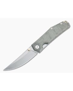 GiantMouse ACE Clyde Stonewashed Elmax Green Micarta & Brass Folder