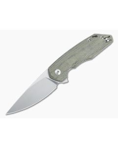 GiantMouse ACE Corta Stonewashed M390 Green Canvas Micarta Liner Lock Flipper
