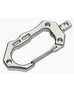 Tuff-Writer Satin Titanium Carabiner SS Swivel Blue Glow Insert