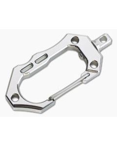 Tuff-Writer Satin Titanium Carabiner SS Swivel Green Glow Insert