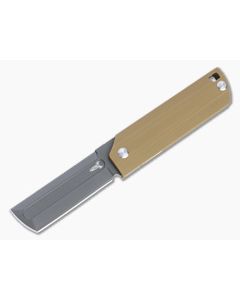 D Rocket Design MaximX EDC Flipper Black M390 Brown G10 Folding Knife 0039