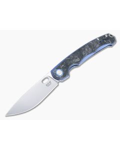 MKM Eclipse Flipper Blue Titanium Carbon Fiber Overlay Satin MagnaCut Drop Point EL-BLCF