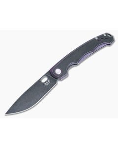 MKM Eclipse Flipper Purple Titanium Black Ti Overlay Black Stonewash MagnaCut Drop Point EL-PRBKD