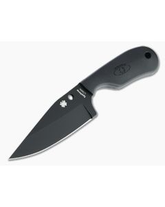 Spyderco Perrin Subway Bowie Black LC200N Fixed Blade Neck Knife FB48PBBK