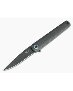 MKM Zieba Flame Drop Point M390 Dark Stonewashed Titanium Frame Lock Flipper FL01-TDSW