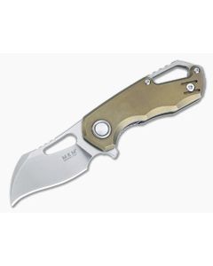 MKM Isonzo Liner Lock Flipper Bronze Titanium Handle Stonewashed M390 Hawkbill FX03M-1TBR
