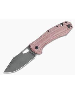 GiantMouse ACE Grand Red Canvas Micarta Black Stonewashed M390 Liner Lock Folder