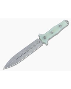 Heretic Nephilim Jade G10 Fixed Knife BattleWorn (Stonewashed) Blade H003-5A-JADE