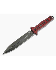 Heretic Nephilim Red/Black G10 Fixed Knife Black DLC Blade H003-6A-REDBLK